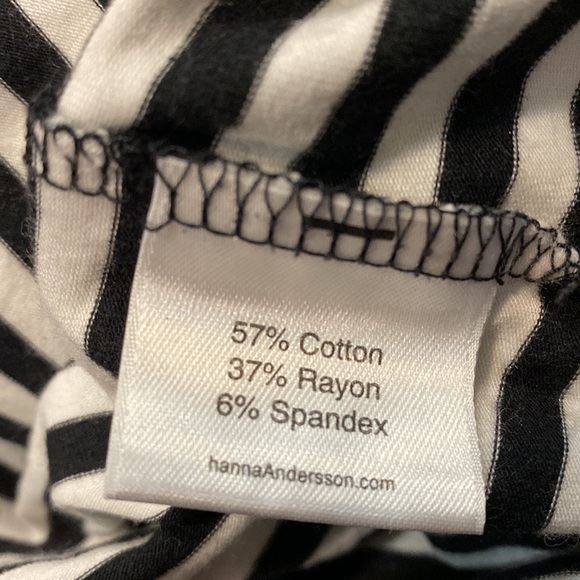 HANNA ANDERSSON black white stripe stretch chevron dress tie waist s - Picture 4 of 4